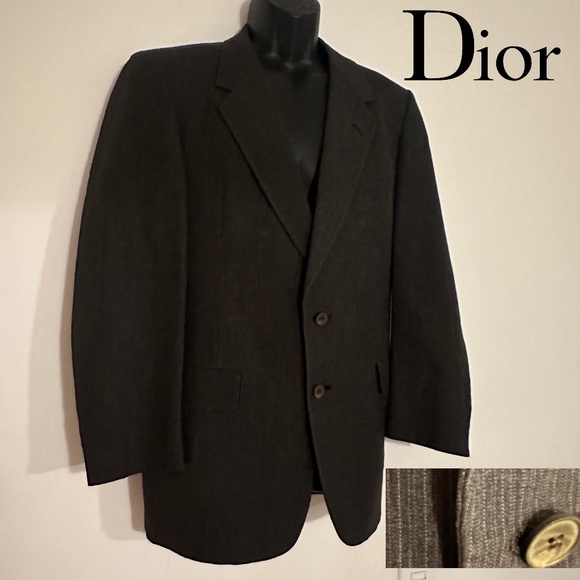Christian Dior Microstripe Blazer 42R Wool blend Gently worn 2 button Side vents
